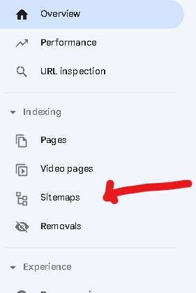 Google search console>Sitemaps